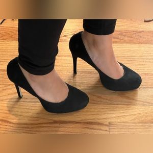 Black suede heels, La Strada, size 38, pumps